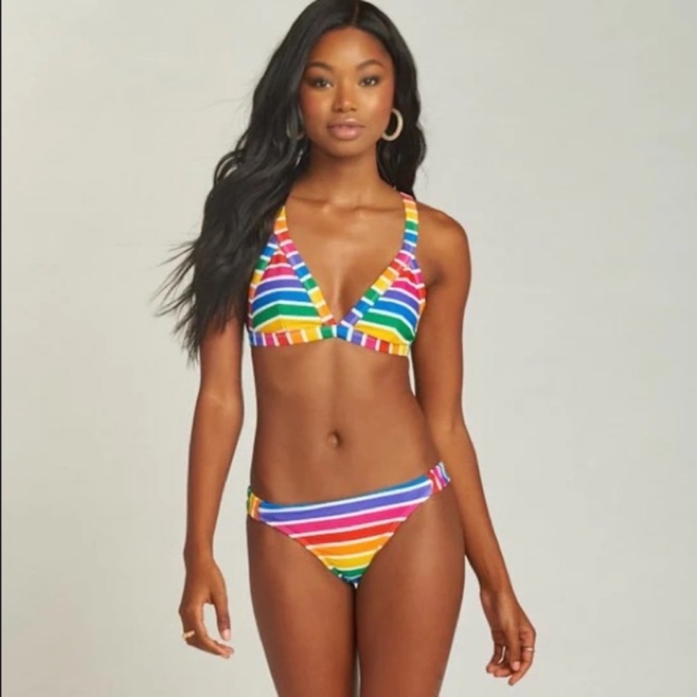 Show Me Your Mumu Mermaid Rainbow Stripe Bikini Top